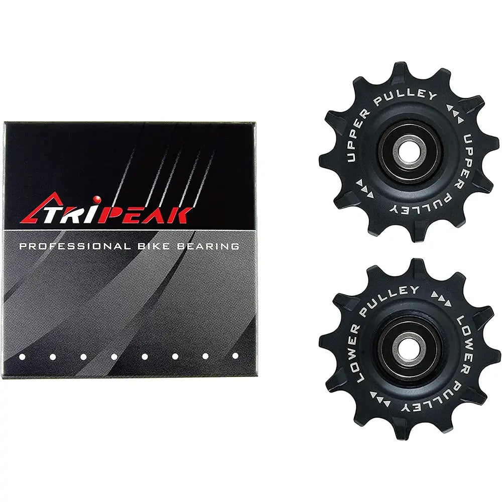 TRiPEAK 12T+12T Oversized Ceramic Steel Bearing Jockey Wheel Pulley Set &ndash; Durable High-Speed Performance for 10/11 Speed Gravel Rear Derailleur
