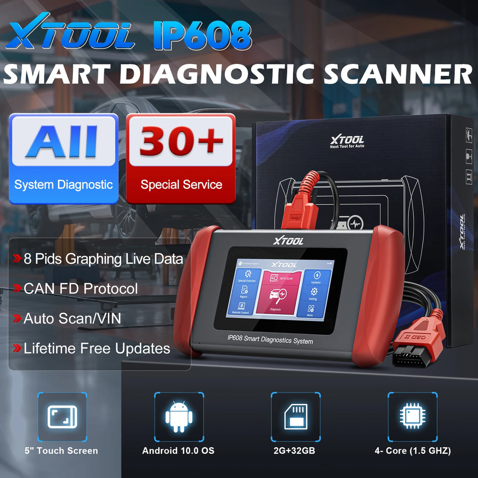 IP608 Auto-Diagnosetool Vollsystem-Scanner mit TPMS-Rücksetzung, Lebenslange Updates