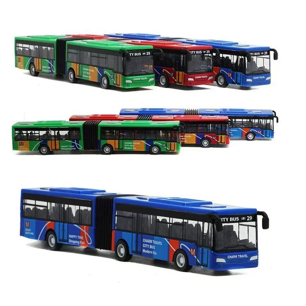 1/64 Alloy City Bus Diecast &ndash; Double Bus Pull Back Action