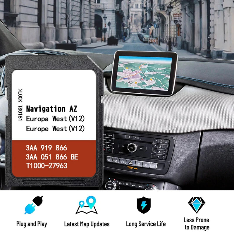 Card SD de navigație RNS 315 Actualizare hartă Europa de Vest pentru VW Passat