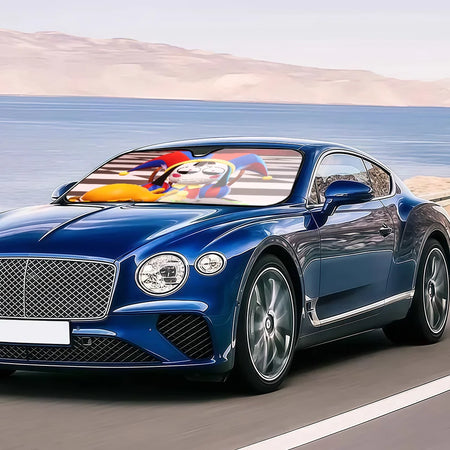 Funny D-Digital-Circus Colourful Car SunShade - UV Protection Windshield Cover