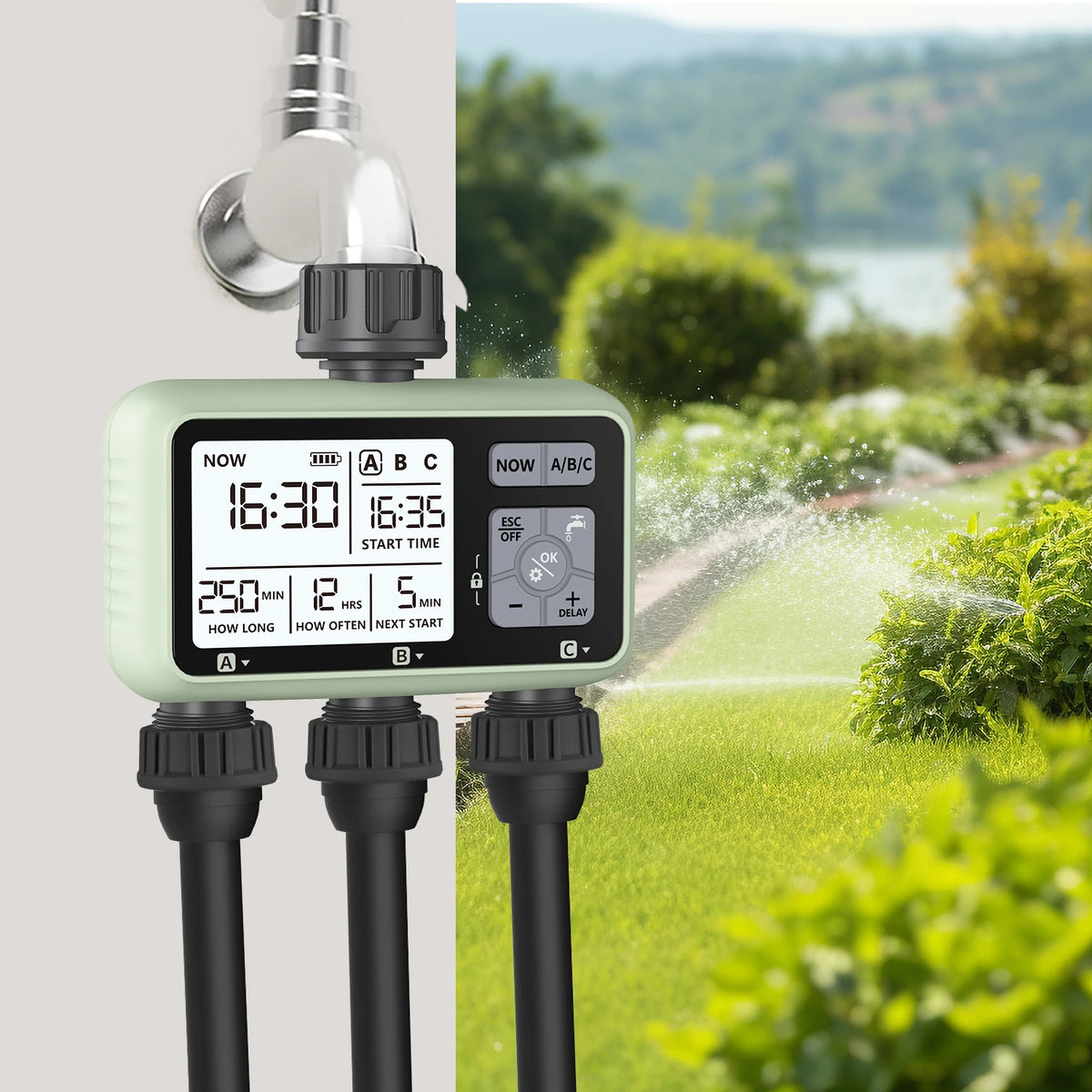 Eshico New Design 3-Zone Water Timer &ndash; Smart Drip Irrigation