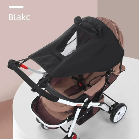 Universal Baby Stroller Sun Shade &ndash; Ultimate UV Protection for Infants Black with viewing