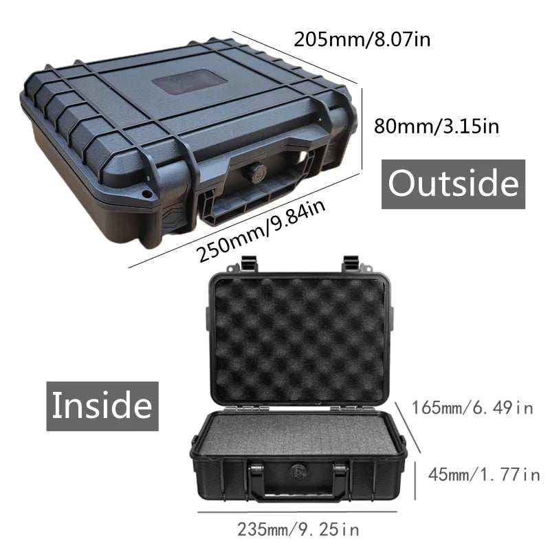 ABS Plastic Hard Carry Case Tool Box &ndash; Shockproof Storage 250x205x74mm