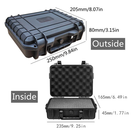 ABS Plastic Hard Carry Case Tool Box &ndash; Shockproof Storage 250x205x74mm