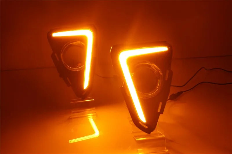 12V ABS Avto LED DRL Meglenka z Rumeno Signalizacijo RAV4