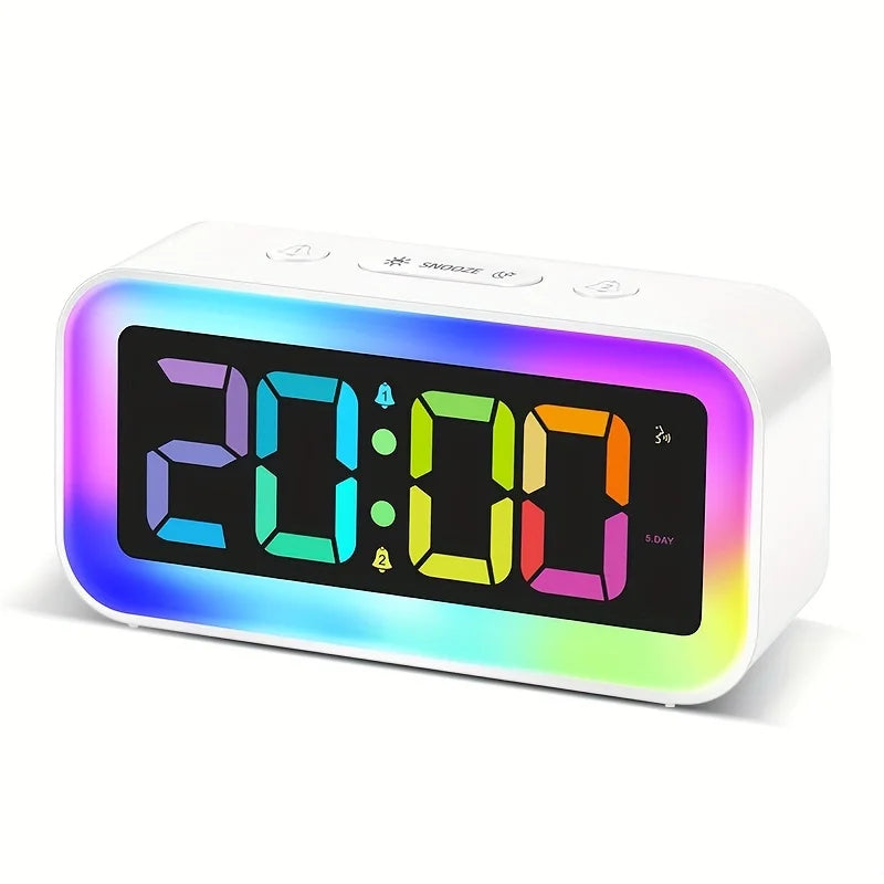 Smart LED Voice-Controlled Alarm Clock WHITE