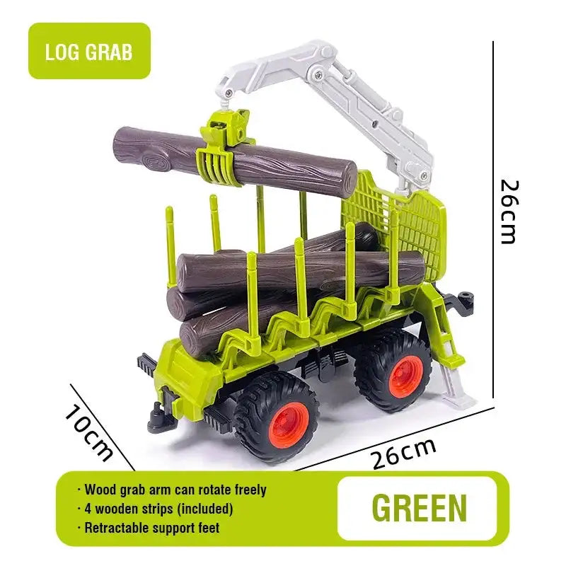 1/24 RC Car for Boys &ndash; Remote Control Farmer Truck with Light Log grab