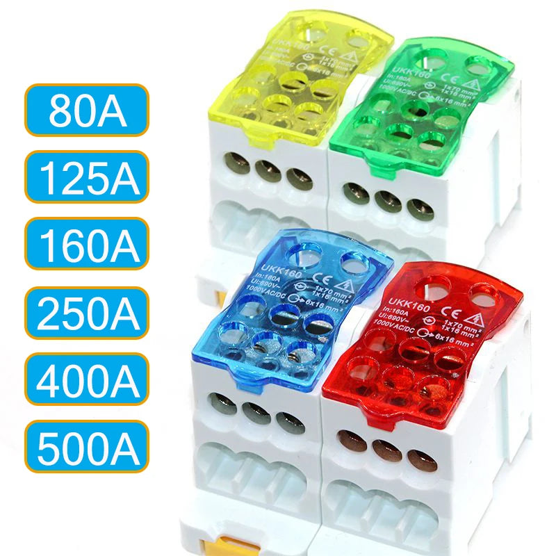 High-Performance Electric Split Din Rail Terminal Block Junction Box (UKK 80A-500A)