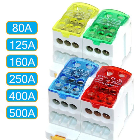 High-Performance Electric Split Din Rail Terminal Block Junction Box (UKK 80A-500A)
