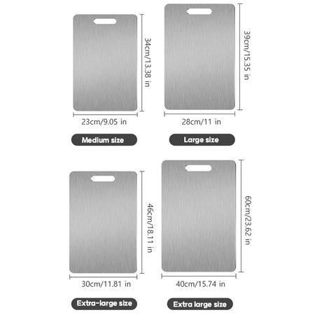 Premium 316 Stainless Steel Double-Sided Cutting Board for Kitchen Use