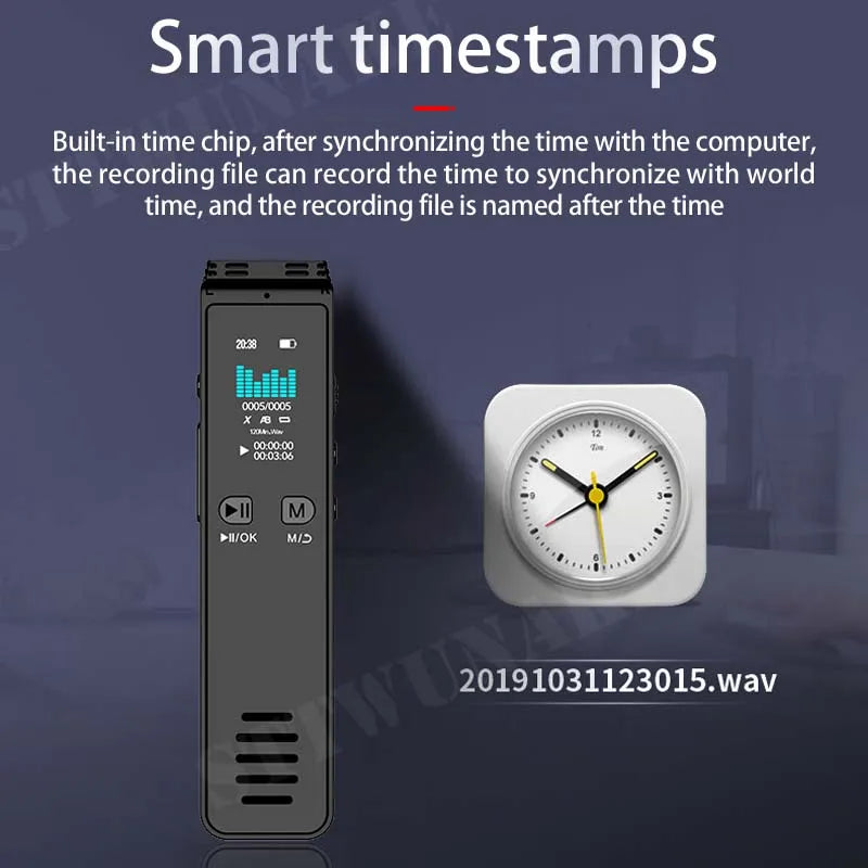 STTWUNAKE HB2N Voice Recorder - Ultra Clear 1536Kbps Audio