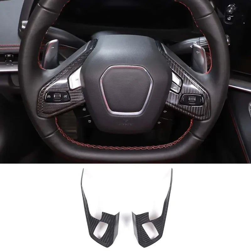 Cadre de bouton de volant en fibre de carbone pour Chevy Corvette C8