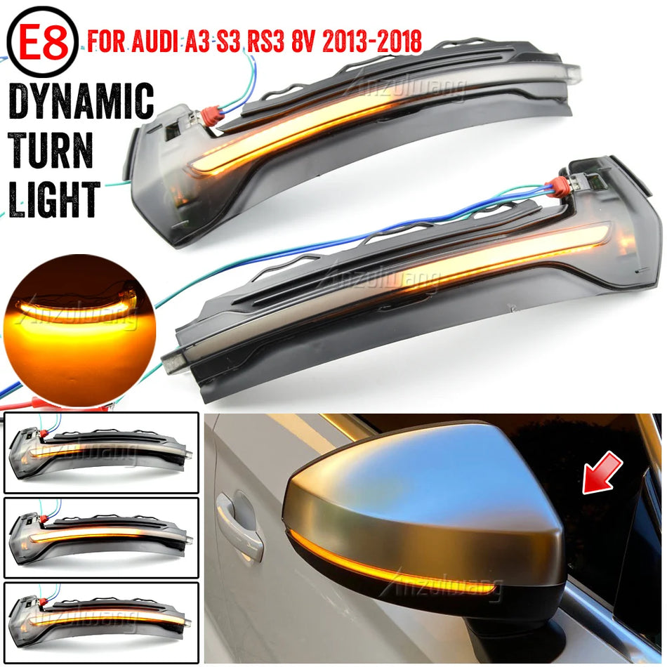 Dynamic LED Turn Signal Lights For Audi A3 8V S3 RS3