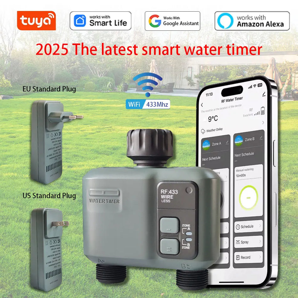 2025 Tuya WiFi RF433 Garden Water Timer HCT-636 - WiFi Ready