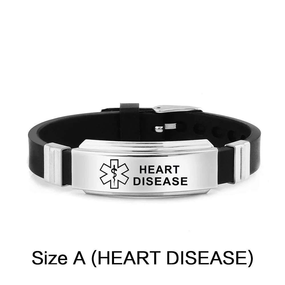 Stainless Steel Medical Alert Bracelet - 15 Styles HEART DISEASE