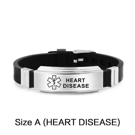Stainless Steel Medical Alert Bracelet - 15 Styles HEART DISEASE