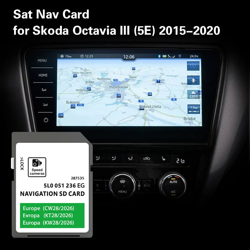 Skoda Octavia 2015-2020 SD Map Card 5L0051236EG &ndash; 32GB GPS CHINA / Octavia III (5E)