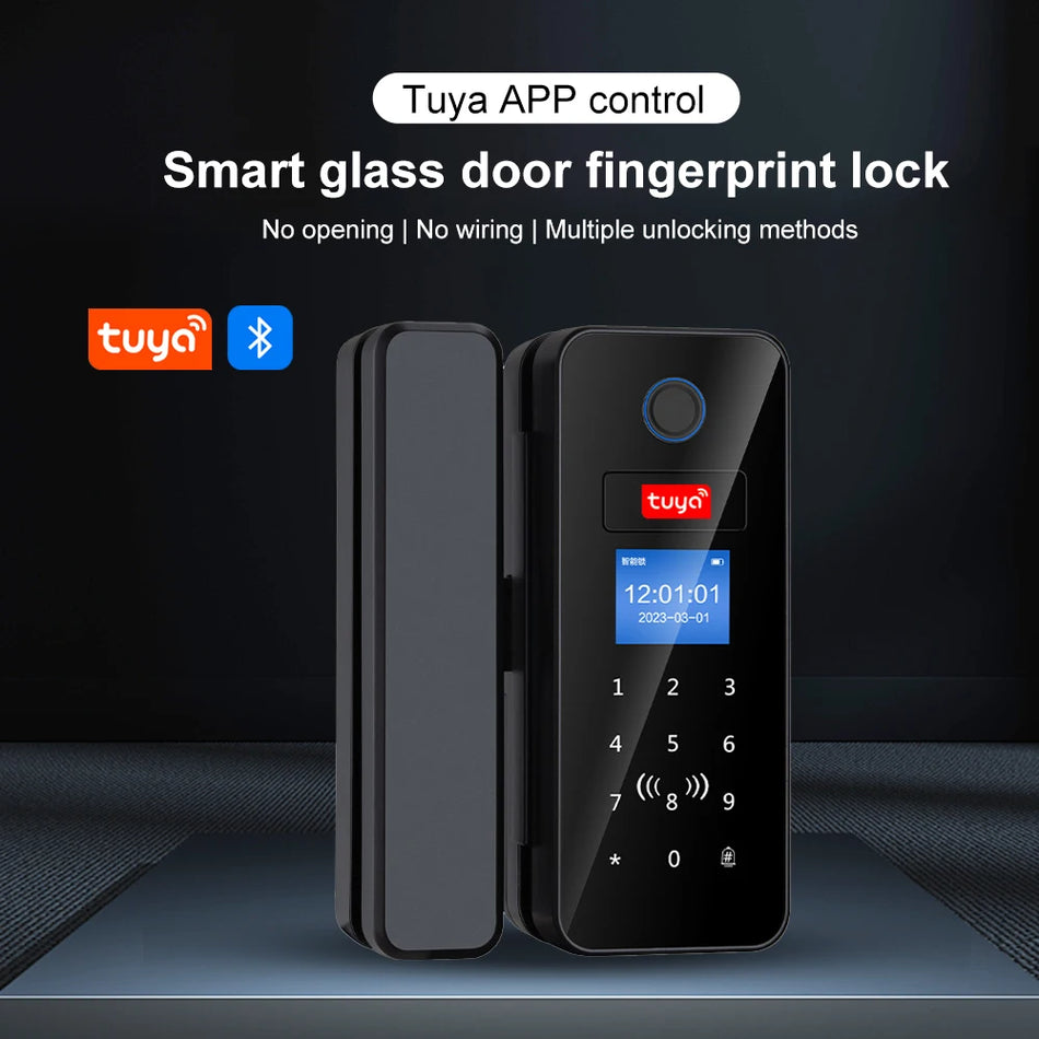 Tuya App Glass Door Lock &ndash; Biometric Bluetooth Unlock