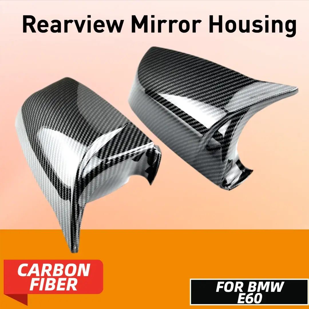 Rearview Mirror Covers Carbon Fiber For BMW 5 6 7 Series E60 F10 F01 by InterCyprus Trading Ltd