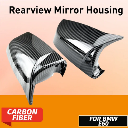 Rearview Mirror Covers Carbon Fiber For BMW 5 6 7 Series E60 F10 F01 by InterCyprus Trading Ltd
