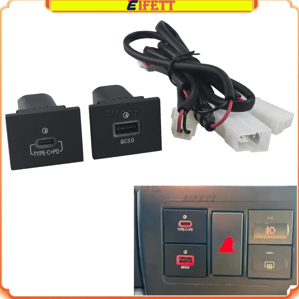 Prise de chargeur USB PD QC3.0 pour Ford Focus 2 Mk2 avec LED rouge