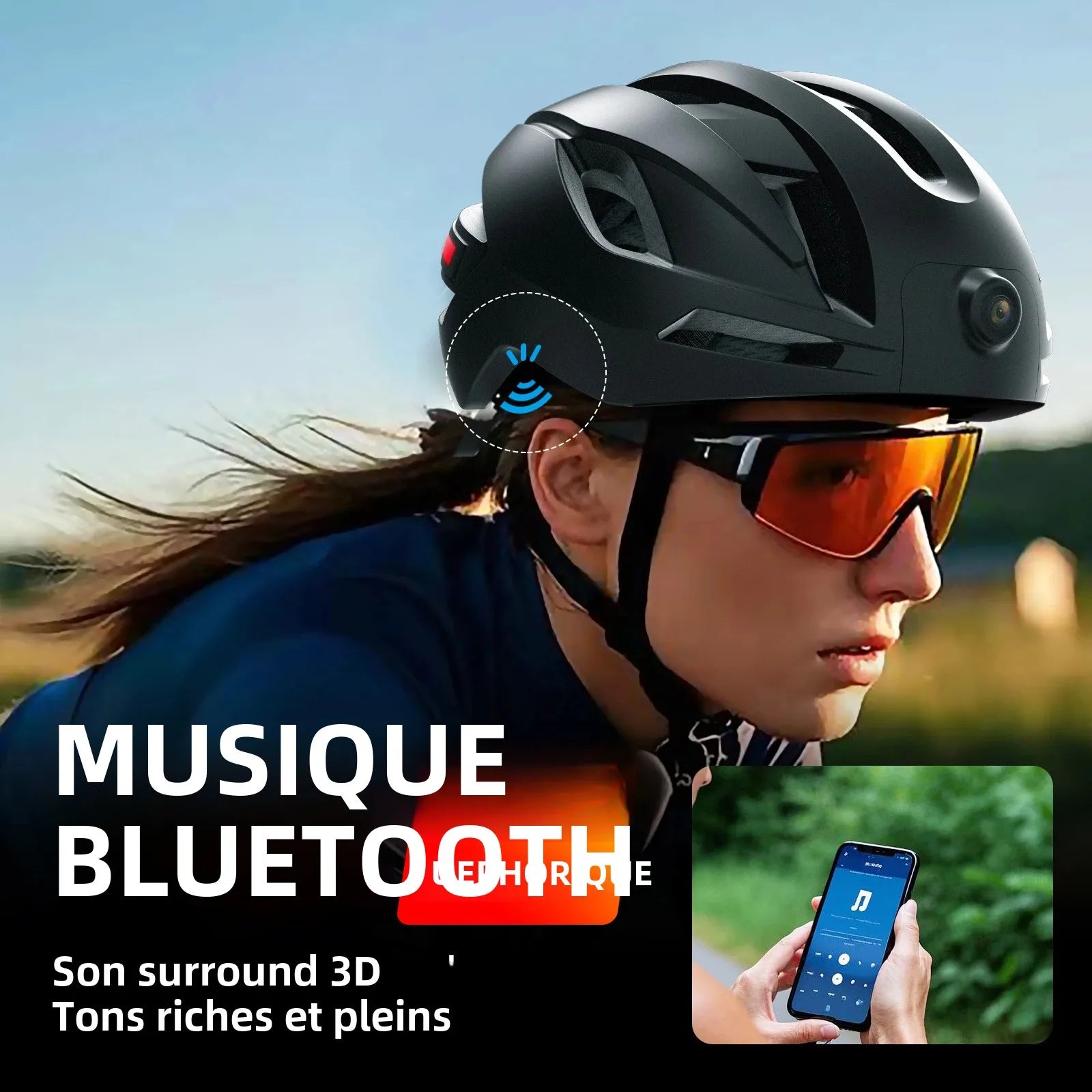 Smart Cycling Helmet with 1080p Camera, Turn Signals, GPS, and Bluetooth