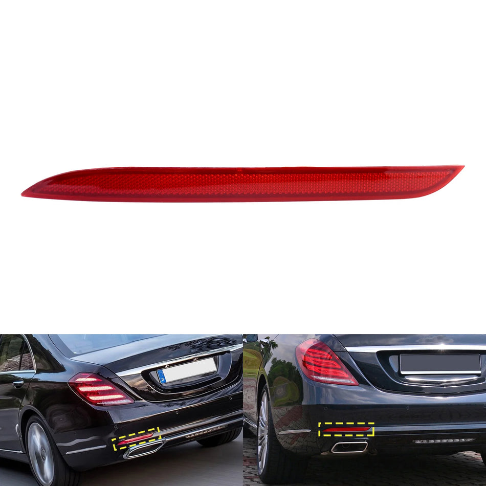 Rear Left Bumper Reflector Light Cover for Mercedes-Benz W222 S-Class 2014-20