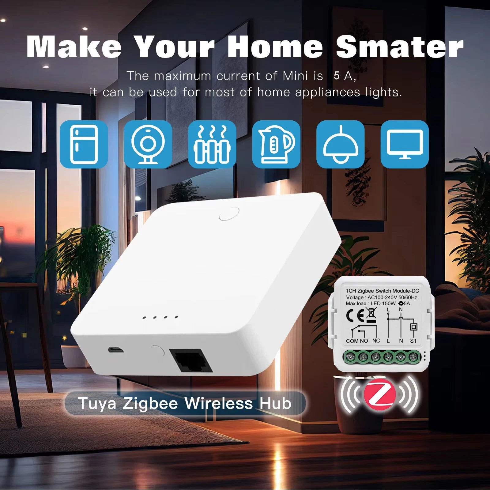 Tuya ZigBee WiFi Smart Switch Module - Dry Contact, Alexa &amp; Google Compatible