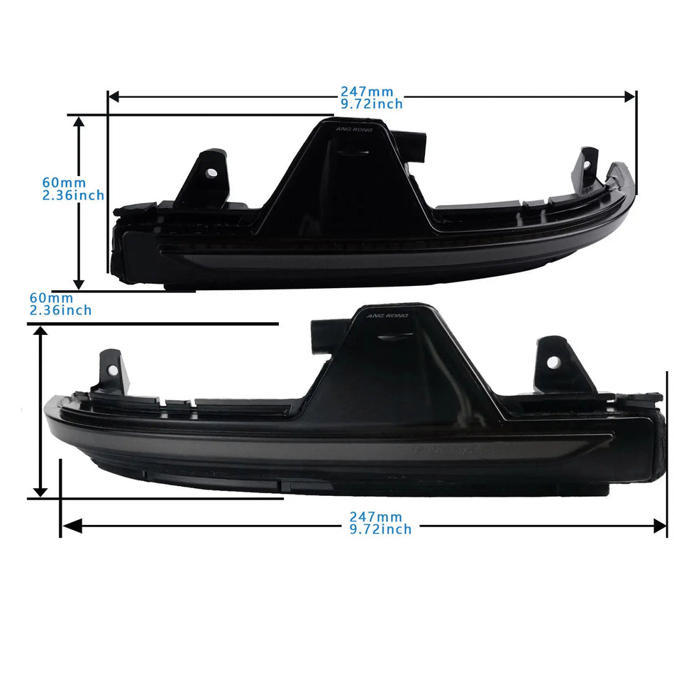 Dynamic LED Side Mirror Indicator Light with Black Smoked Lens for Audi A7 S7 RS7