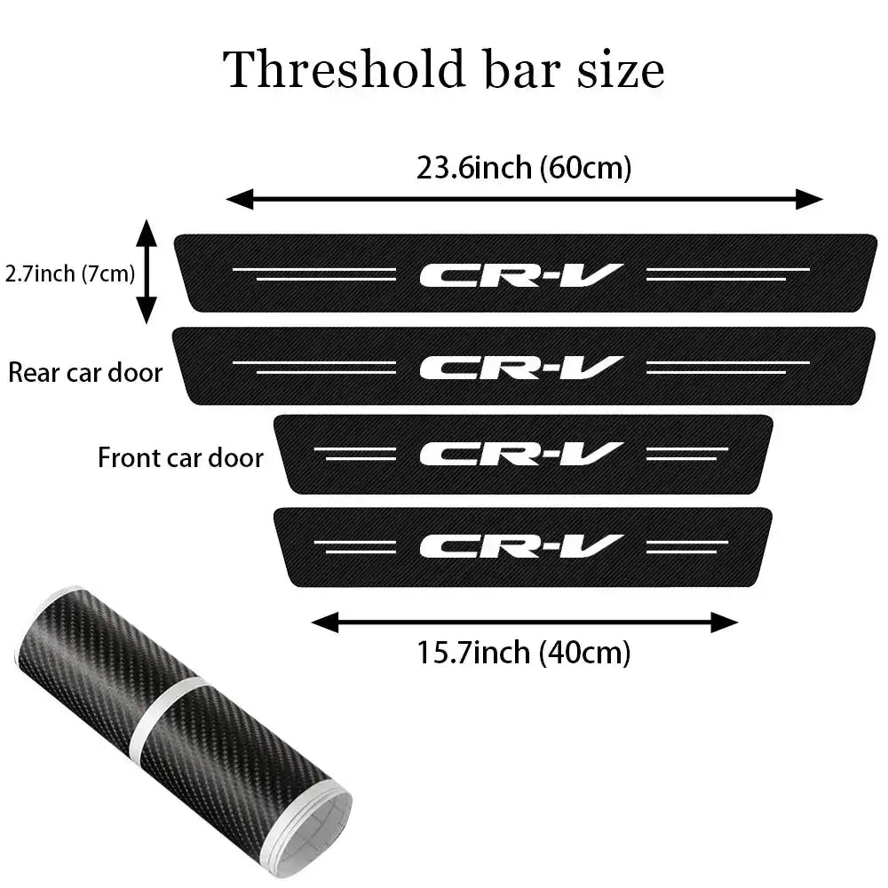 Carbon Fiber Door Sill Protector For Honda CRV HRV Civic