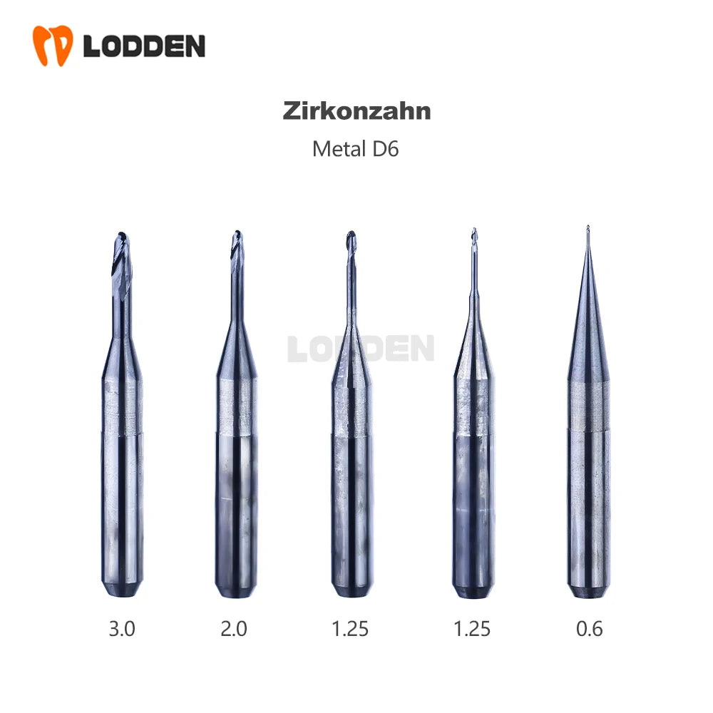 Zirkonzahn D6 Shank Milling Burs - For Zirconia Ceramics