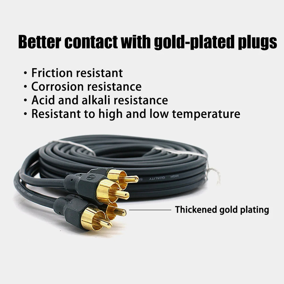 RCA автомобилен аудио кабел с чист меден ядро за автомобилна стерео система