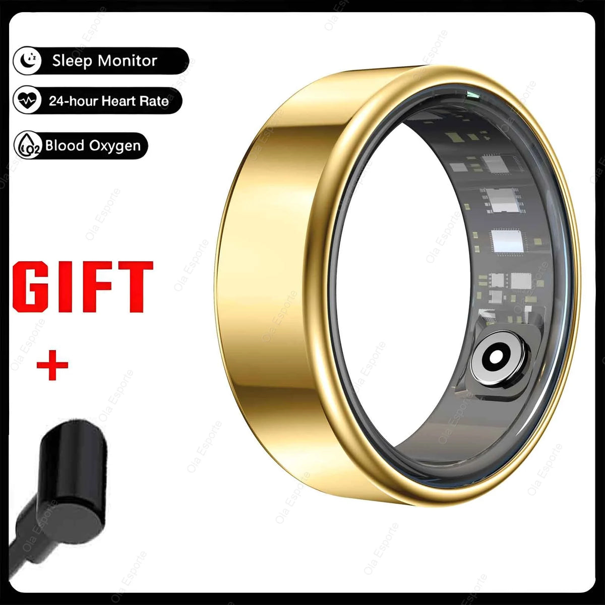 Smart Ring with Heart Rate, Sleep Monitoring &amp; Multiple Sports Modes - Waterproof Fitness Ring