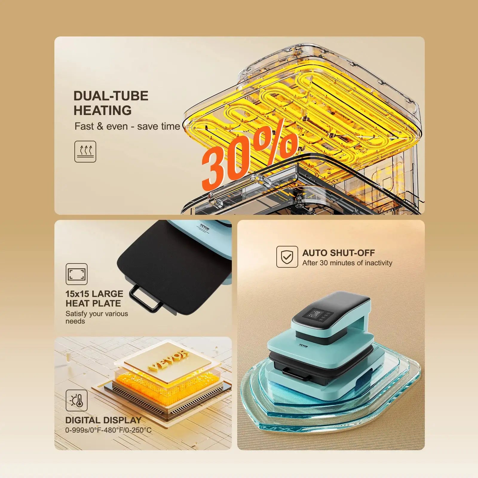 Auto Heat Press 15x15 Sublimation Auto Release