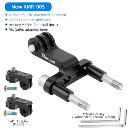 Cycle Stem Mount Lamp Holder GoPro Aluminum Bracket KMR-005B (CNC)