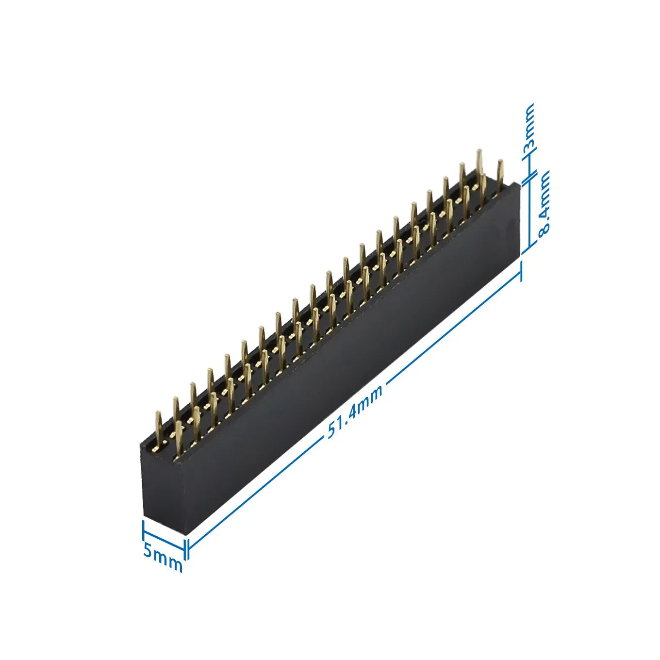 2x20 GPIO Heightened-Row Female Seat &ndash; Enhanced Connectivity for Raspberry Pi 3B 3B+ 4B Female 2X20 2.54