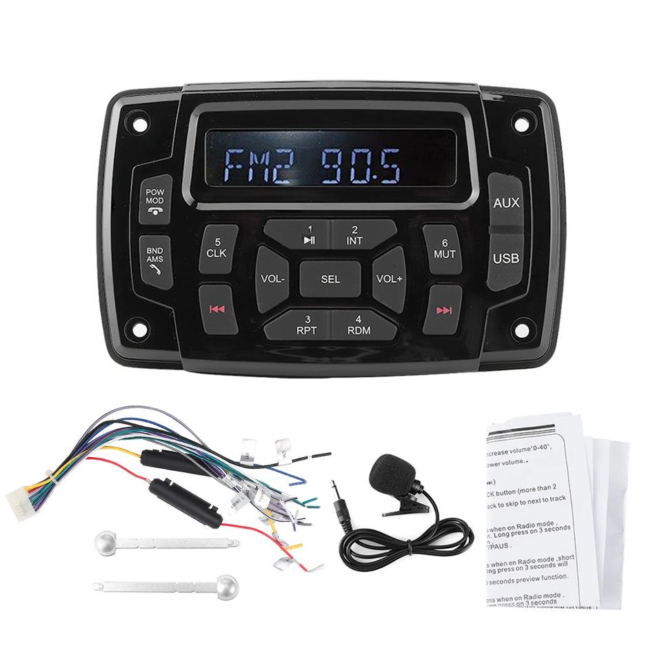 IP66 Waterproof Marine Boat Stereo System With FM AM Auto Receiver MP3