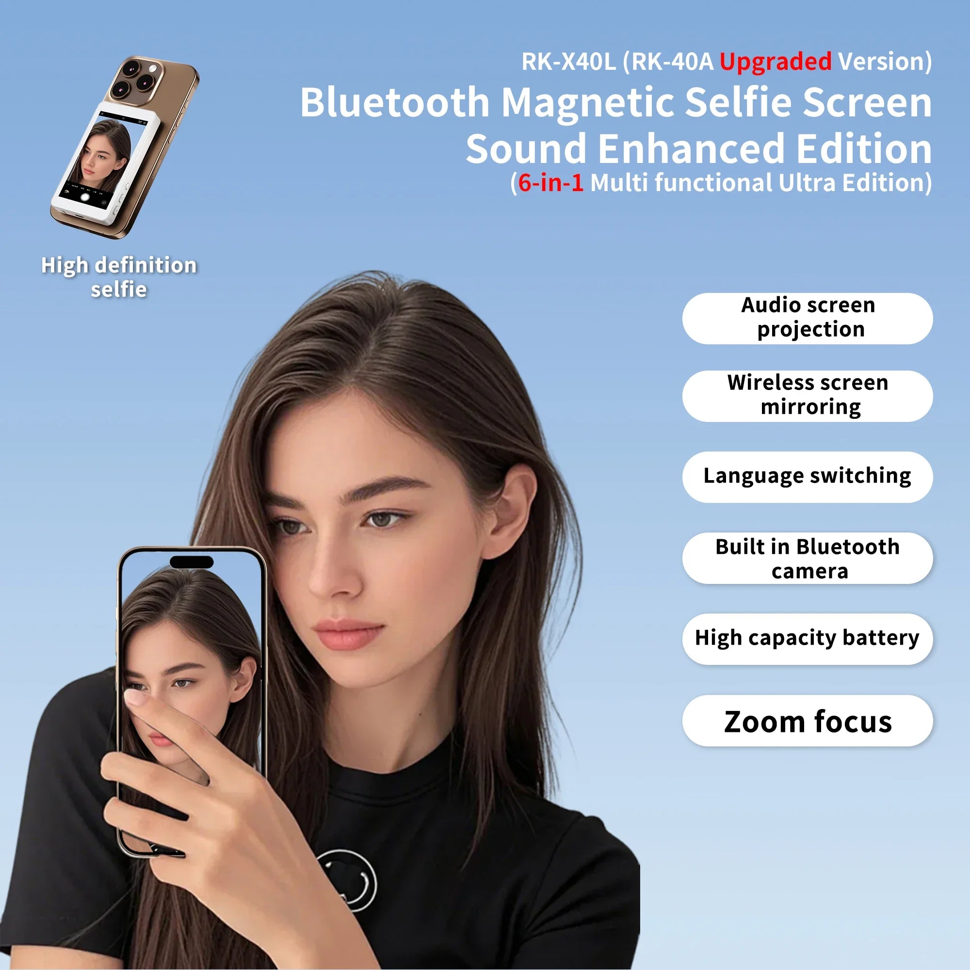 Magnetic Vlog Self Timer Screen - Rear Camera Selfies