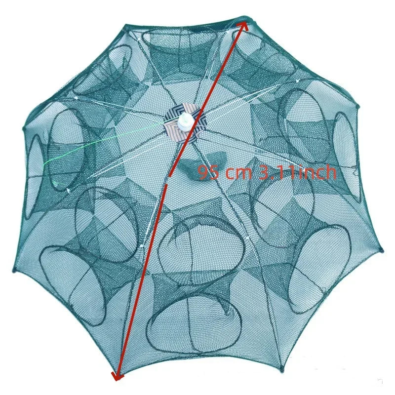 Portable Foldable Fishing Net Shrimp Cage - Automatic Nylon Fish Trap