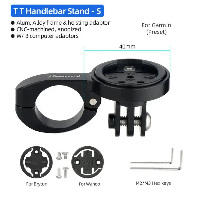 Deemount TT Handlebar Mount 3 Adapters GARMIN Bryton Wahoo TT handlebar Short / CHINA