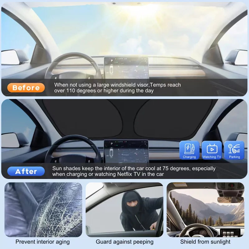 Car Windshield Sun Shade &ndash; Superior UV Protection for Volkswagen Golf Models