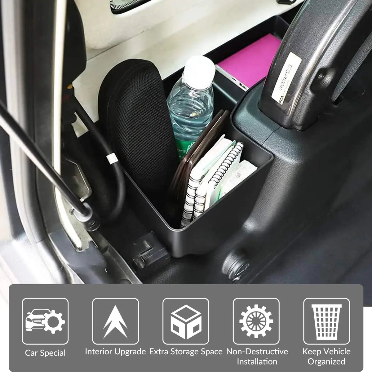 Car Trunk Organizer Rear Back Seat Cargo Storage Box Tray Bin Container Kit For Jeep Wrangler JL 2018 2019 2020 2021 2022 2023 by InterCyprus Trading Ltd