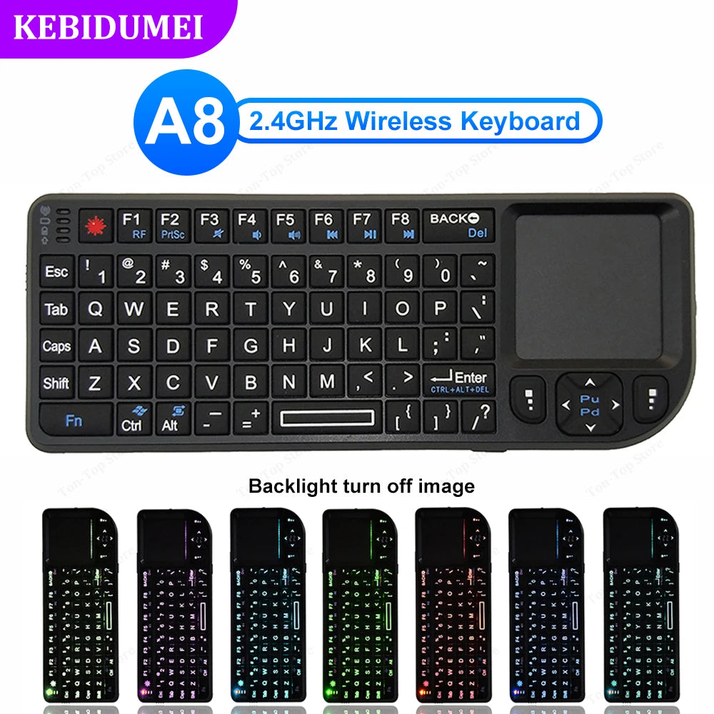 2.4G Wireless Keyboard With Touchpad &ndash; RGB Backlit Keyboard Colorful Backlight / English