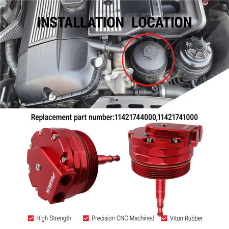 Aluminum Oil Cooler Cap With AN10 Fittings For BMW E46 E39 E60 X3 X5 by InterCyprus Trading Ltd