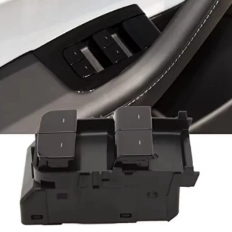 Sähkoinen ikkunan pääkytkin Tesla Model 3 ja Model Y vasemmassa etuovessa kuljettajan puolella muovinen