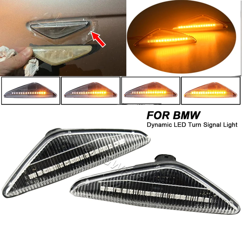 Luz de Marcador Lateral Señal de Giro LED Dinámica para BMW E46 2D 2003-2006 325Ci 330Ci