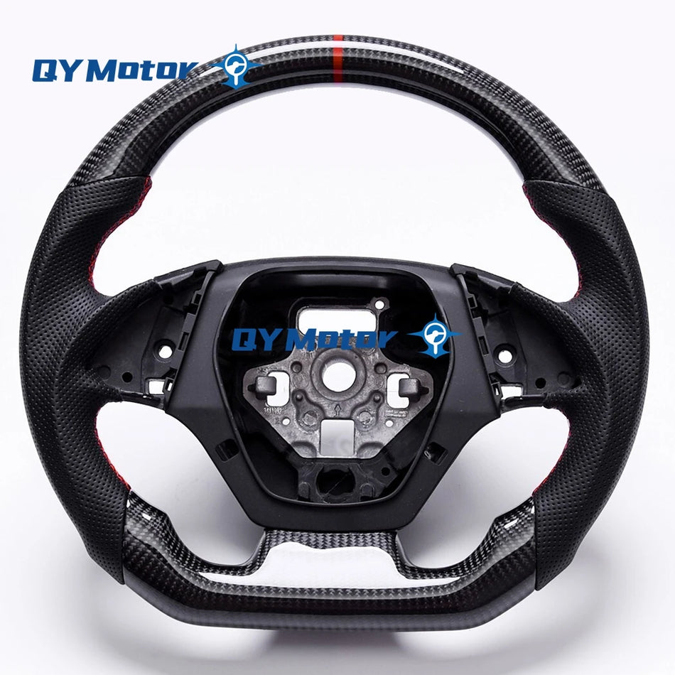 Стерио волан от карбон и кожа с червена ивица за Chevrolet Camaro 2016-2022