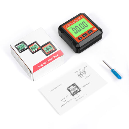 Magnetic Digital Level Inclinometer - Backlit LCD Display
