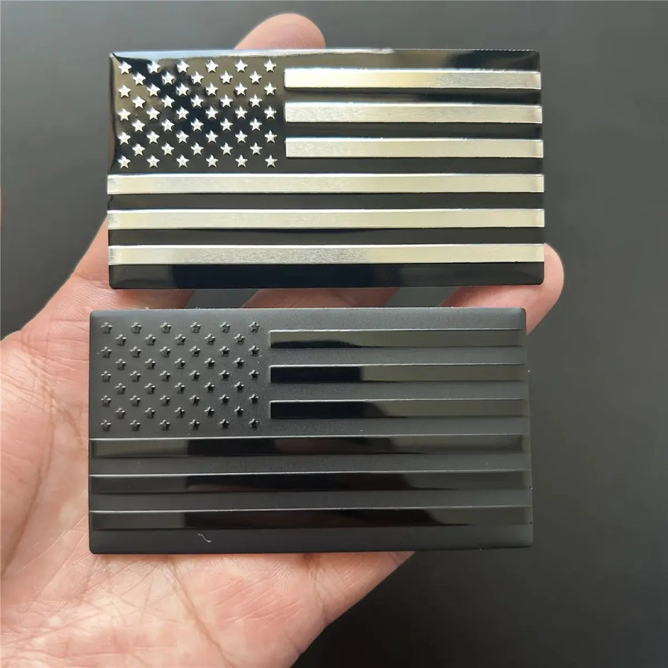 Durable Aluminum American Flag Car Badge Sticker Universal by InterCyprus Trading Ltd